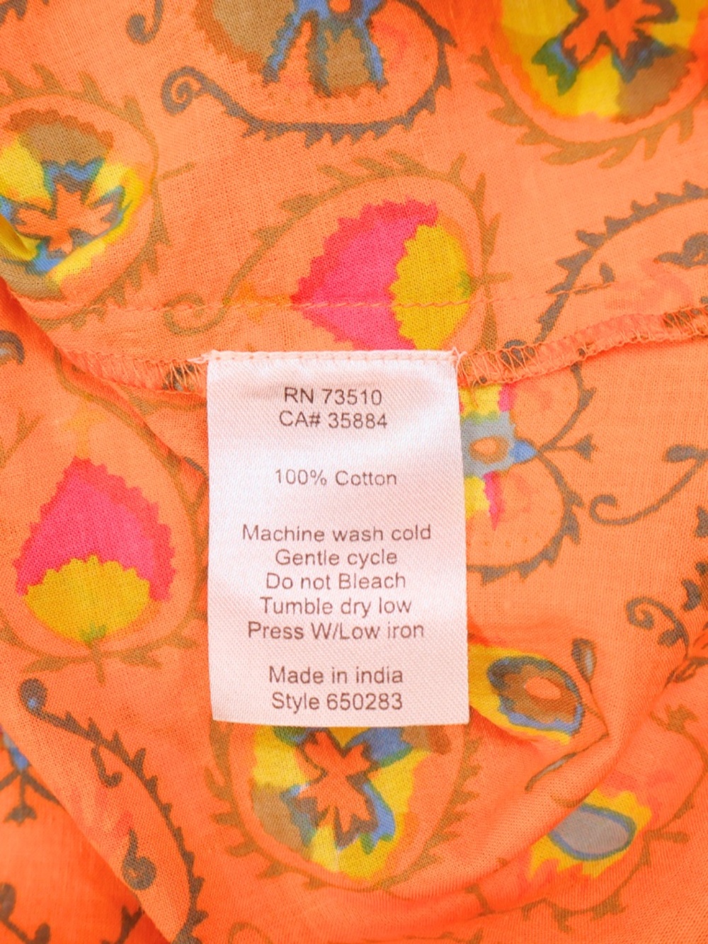 Ivy Jane Orange Boho Printed Blouse S/M - Picture 7 of 7